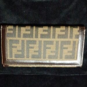 Vtg FENDI s.a.s. Zucca Monogram Wallet 70s 80s Archival Luxury Street Royalty 🤎